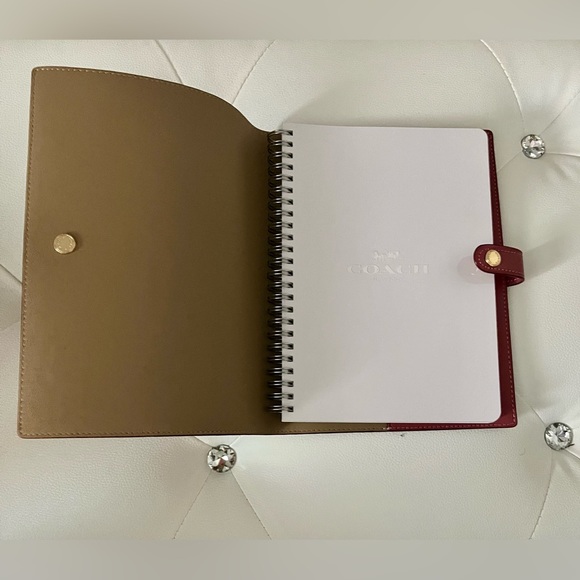 NEW Coach Signature Coated Canvas Leather Stripe Heart Print Notebook Journal - Picture 4 of 16